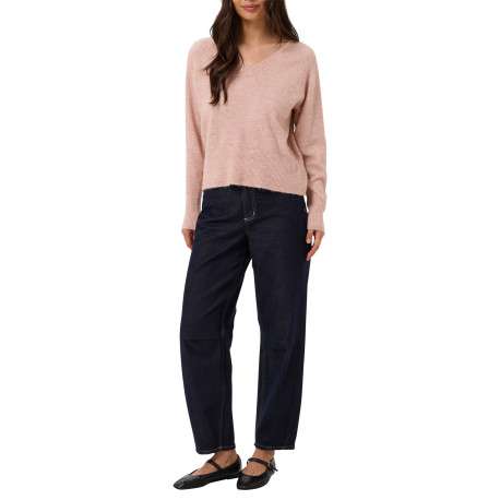 Pull rose uni avec une coupe droite et des manches longues - Image 5