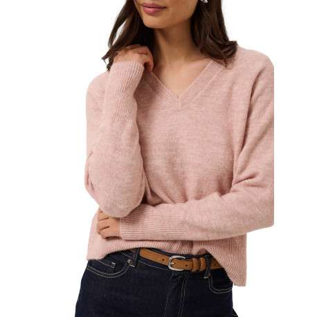 Pull rose uni avec une coupe droite et des manches longues - Image 6