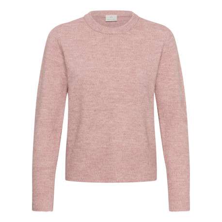 Pull rose uni avec une coupe droite et des manches longues