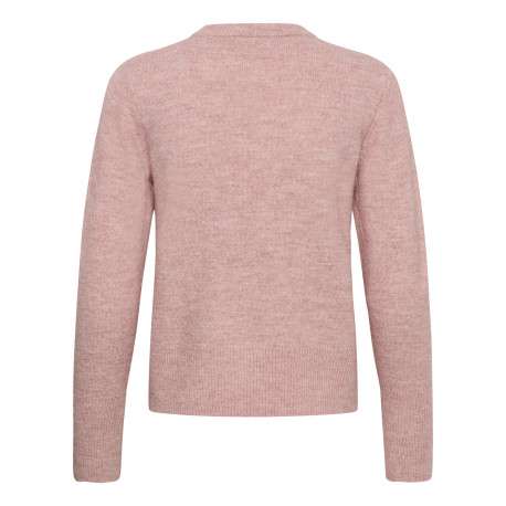 Pull rose uni avec une coupe droite et des manches longues - Image 2