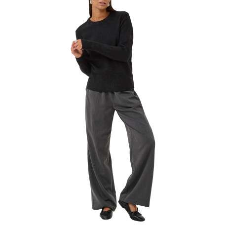 Pull noir uni avec une coupe droite et des manches longues - Image 5