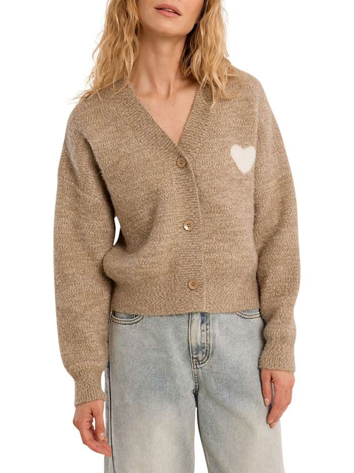 Pull beige uni avec une...