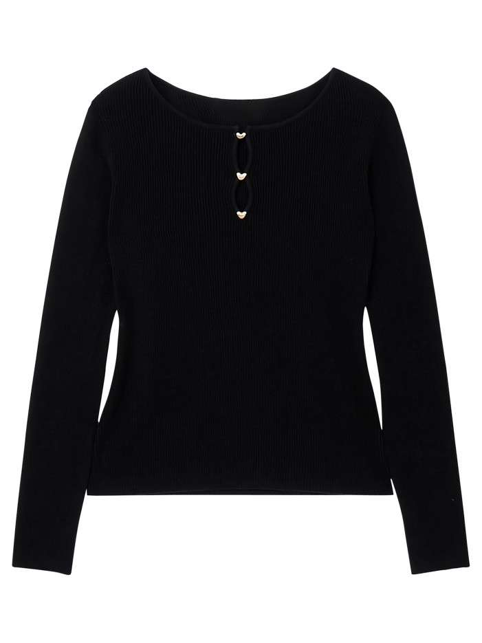 Pull noir à manches longues...