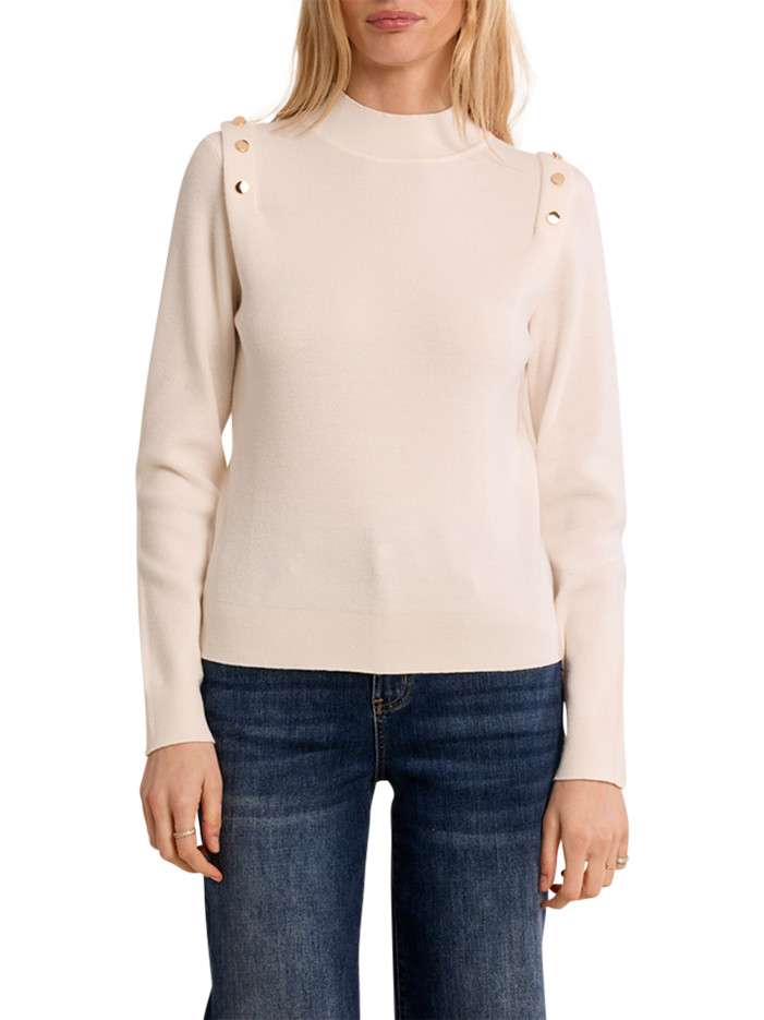 Pull blanc uni à coupe...