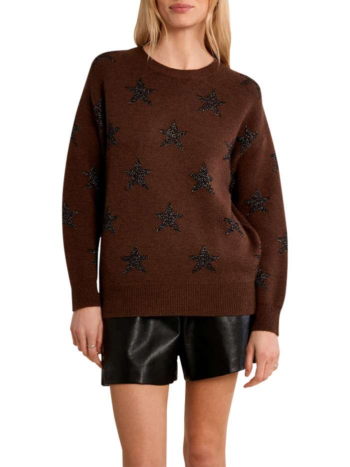 Pull chocolat orné de...
