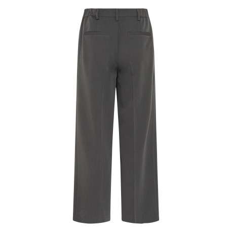 Pantalon chino anthracite uni à coupe droite muni d'un zip et d'un bouton - Image 2