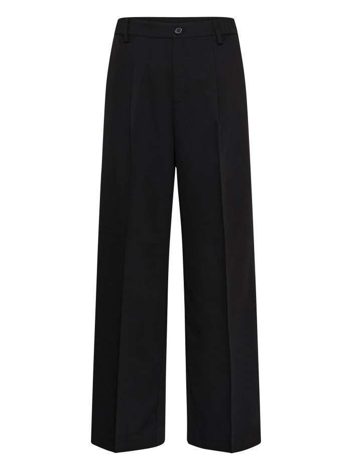 Pantalon chino noir uni à...