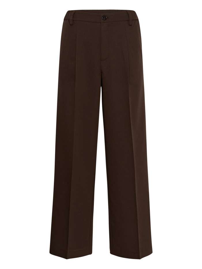 Pantalon chino marron uni à...