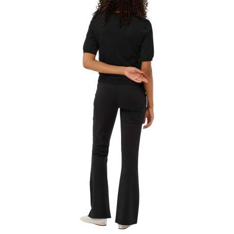 Pull noir uni avec une coupe droite et des manches courtes - Image 4