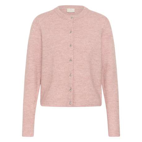 Gilet rose pâle uni avec une coupe droite et des manches longues