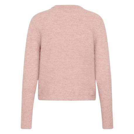 Gilet rose pâle uni avec une coupe droite et des manches longues - Image 2