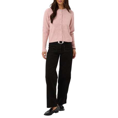 Gilet rose pâle uni avec une coupe droite et des manches longues - Image 5