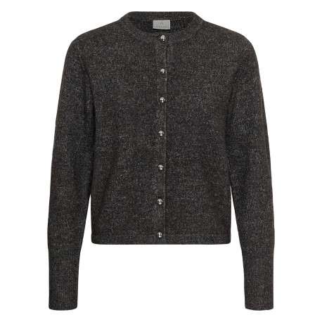 Gilet anthracite uni avec une coupe droite et des manches longues