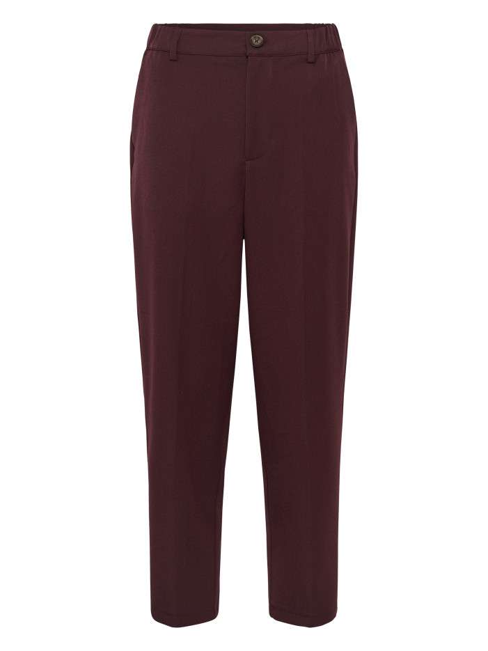 Pantalon chino marron uni à...