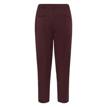 Pantalon chino marron uni à coupe cigarette muni d'un zip et d'un bouton - Image 2