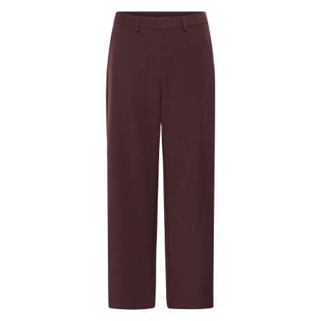 Pantalon chino marron uni avec une coupe droite et une taille élastiquée