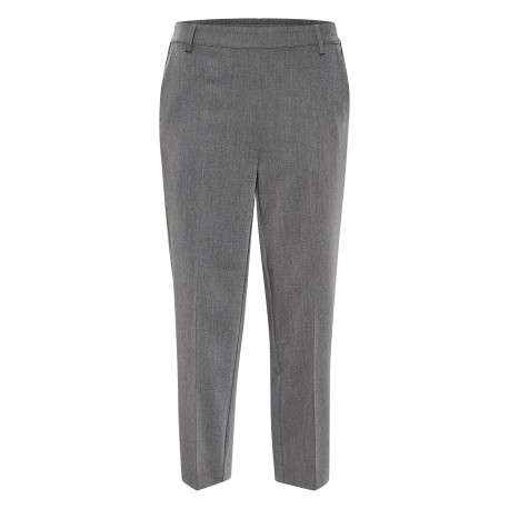 Pantalon chino anthracite uni avec une coupe cigarette et une taille élastiquée