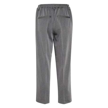 Pantalon chino anthracite uni avec une coupe cigarette et une taille élastiquée - Image 2