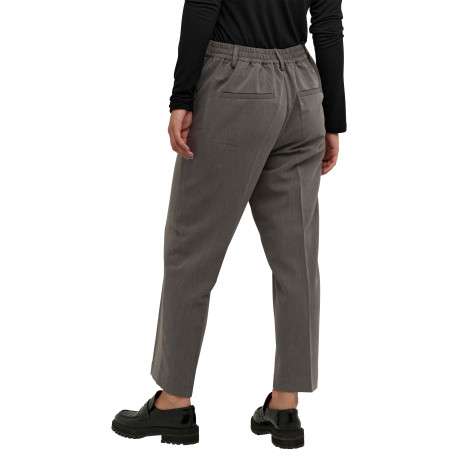 Pantalon chino anthracite uni avec une coupe cigarette et une taille élastiquée - Image 4