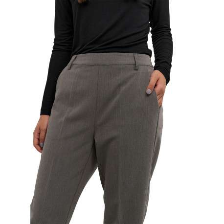 Pantalon chino anthracite uni avec une coupe cigarette et une taille élastiquée - Image 5
