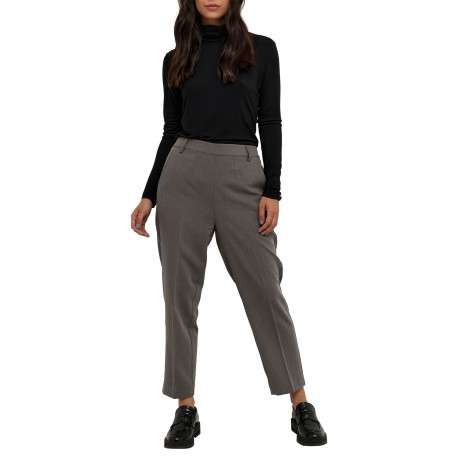 Pantalon chino anthracite uni avec une coupe cigarette et une taille élastiquée - Image 6
