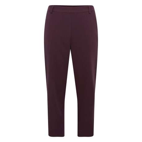 Pantalon chino marron uni avec une coupe cigarette et une taille élastiquée