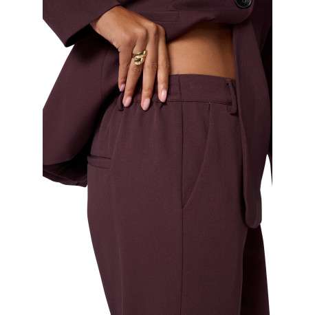 Pantalon chino marron uni avec une coupe cigarette et une taille élastiquée - Image 6