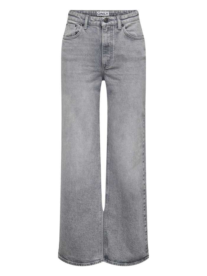 Jean gris uni en coton avec...