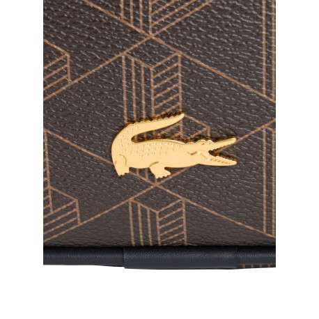 Sacoche en toile marron à monogramme Lacoste dotée d'une bandoulière - Image 5