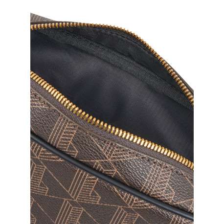 Sacoche en toile marron à monogramme Lacoste pourvue d'une anse - Image 4