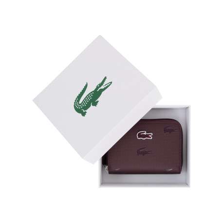 Porte-monnaie bordeaux imprimé crocodiles orné d'un monogramme crocodile - Image 4