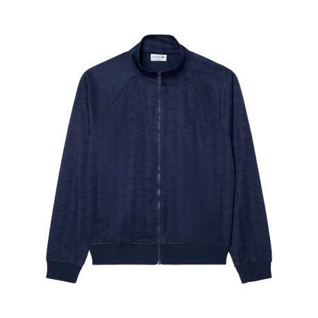 Sweat de survêtement zippée en maille jacquard à monogramme Lacoste
