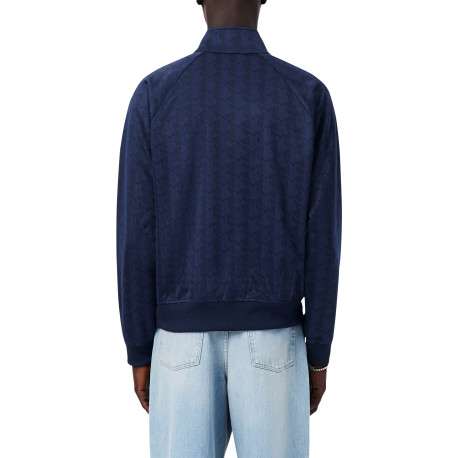 Sweat de survêtement zippée en maille jacquard à monogramme Lacoste - Image 3