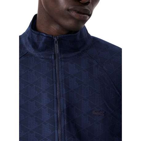 Sweat de survêtement zippée en maille jacquard à monogramme Lacoste - Image 4
