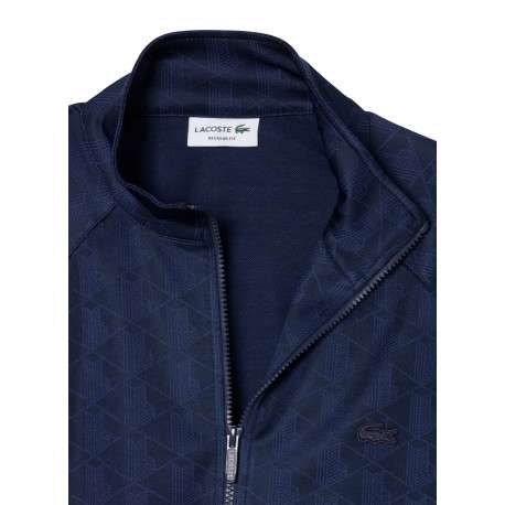 Sweat de survêtement zippée en maille jacquard à monogramme Lacoste - Image 5