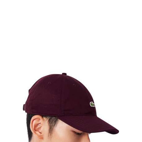 Casquette en coton bordeaux à sangle réglable orné du logo brodé - Image 4