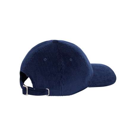 Casquette en bord-côte de coton bleu marine à sangle réglable - Image 2