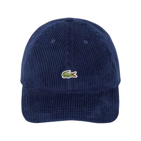 Casquette en bord-côte de coton bleu marine à sangle réglable - Image 3
