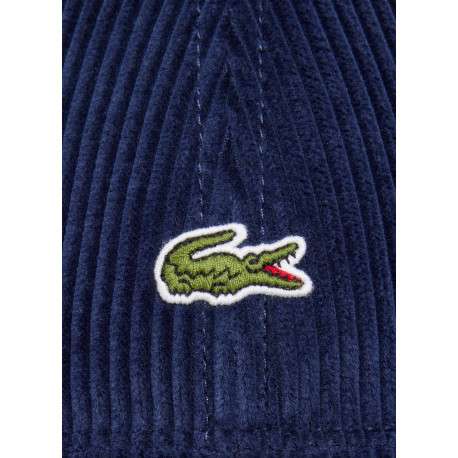 Casquette en bord-côte de coton bleu marine à sangle réglable - Image 4