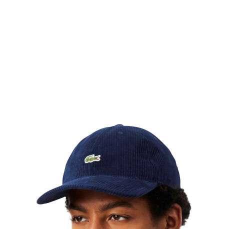 Casquette en bord-côte de coton bleu marine à sangle réglable - Image 5