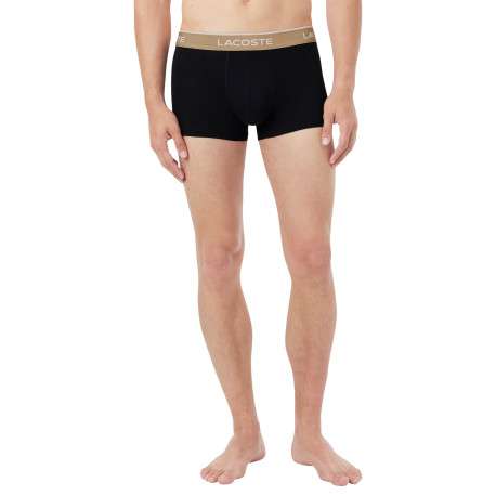Lot de 3 boxers noirs en coton avec une d'une taille élastiquée - Image 2