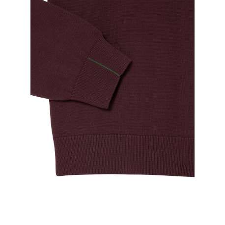 Pull col montant zippé en coton bordeaux pourvu d'une coupe droite - Image 6