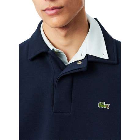 Sweat en tricot interlock côtelé bleu marine doté d'une coupe droite - Image 4