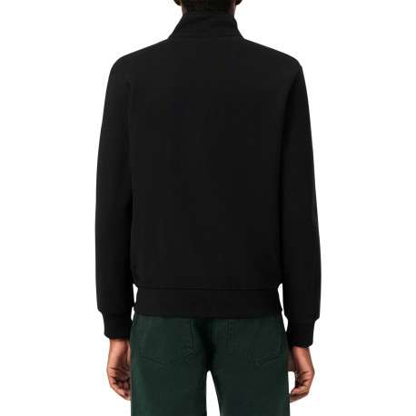 Sweat noir zippé en molleton de coton mélangé à coupe droite - Image 2