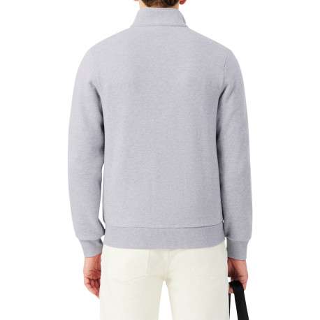 Sweat gris zippé en molleton de coton mélangé à coupe droite - Image 3