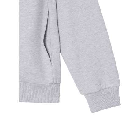 Sweat gris zippé en molleton de coton mélangé à coupe droite - Image 6
