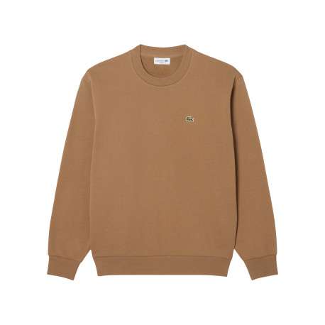 Sweat camel à col rond en molleton de coton mélangé doté d'une coupe droite