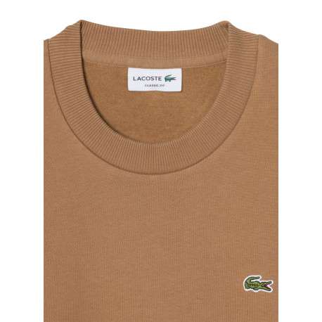 Sweat camel à col rond en molleton de coton mélangé doté d'une coupe droite - Image 6
