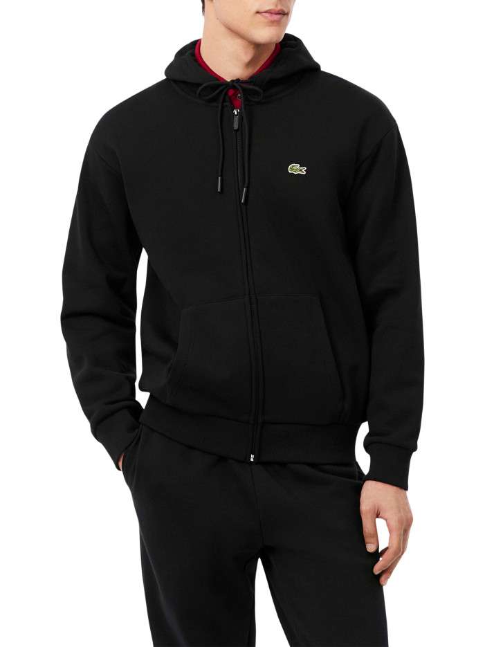 Sweat noir zippé à capuche...