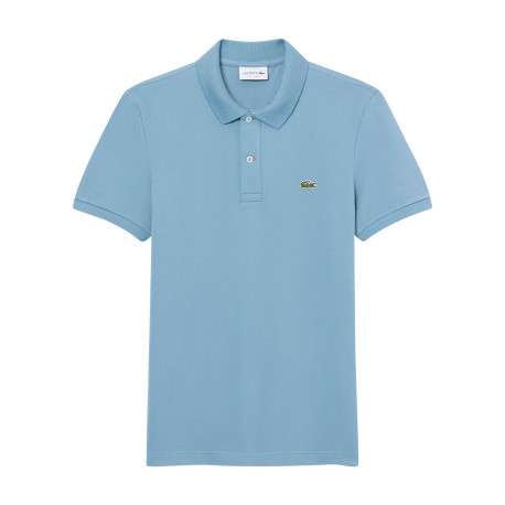 Polo Ph4012 en coton bleu ciel avec des manches courtes et un col boutonné